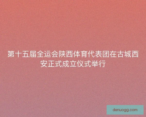 第十五届全运会陕西体育代表团在古城西安正式成立仪式举行