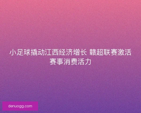 小足球撬动江西经济增长 赣超联赛激活赛事消费活力